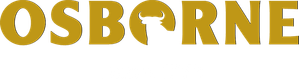 Das Logo von Osborne zeigt den Schriftzug in goldener Schrift, begleitet von einem stilisierten Stierkopf.